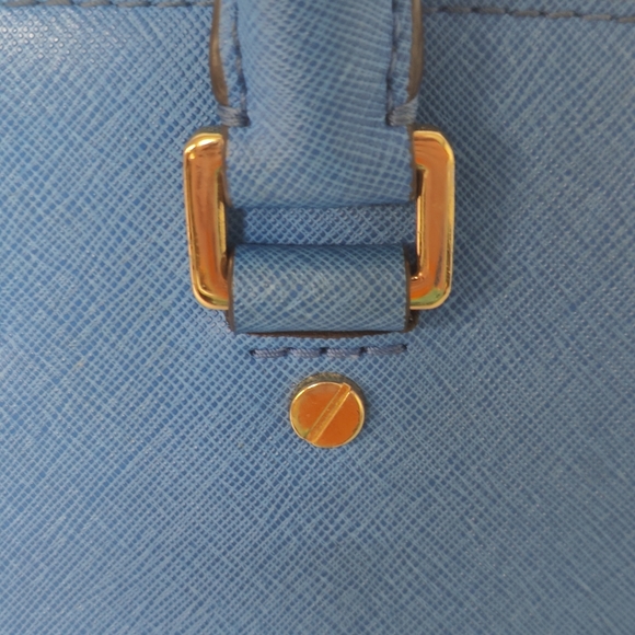 💯Michael Michael Kors  Summer Blue Saffiano Leather Satchel - Picture 6 of 12